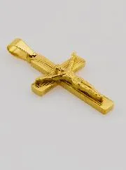 Anhänger Kreuz aus Gold Messing 28mm