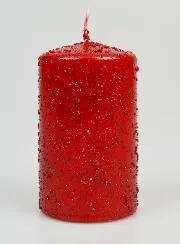 Deko-Kerze mit Glitzer – Rot
