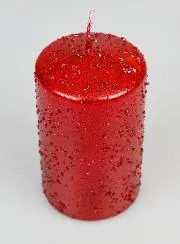 Deko-Kerze mit Glitzer – Rot