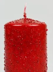 Deko-Kerze mit Glitzer – Rot