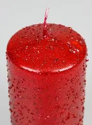 Deko-Kerze mit Glitzer – Rot