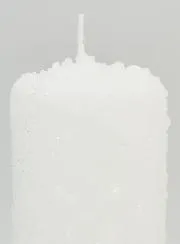 Weihnachtskerze mit Schneekristall Dekor
