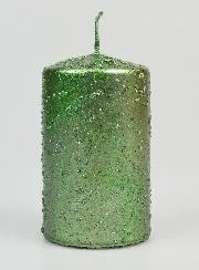 Deko-Kerze mit Glitzer – Grün