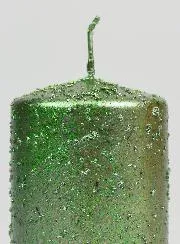 Deko-Kerze mit Glitzer – Grün