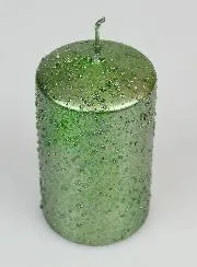 Weihnachtskerze mit Glitzer – Tannengrün
