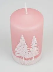 Deko Kerze Winterstimmung – Rosa Gepudert