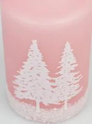 Deko Kerze Winterstimmung – Rosa Gepudert