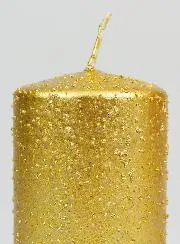 Deko-Kerze mit Glitzer – Goldfarben