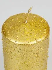 Deko-Kerze mit Glitzer – Goldfarben