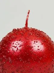 Glitzernde Deko Kugelkerze 8 cm - Rot