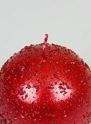 Glitzernde Deko Kugelkerze 8 cm - Rot
