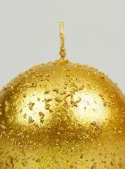 Glitzernde Deko Kugelkerze 8 cm - Antik Gold
