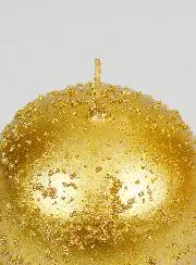 Glitzernde Deko Kugelkerze 8 cm - Antik Gold