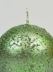 Glitzernde Deko Kugelkerze 8 cm - Tannen Grün