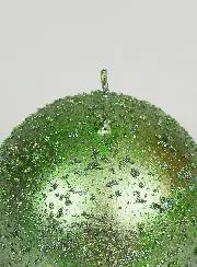 Glitzernde Deko Kugelkerze 8 cm - Tannen Grün
