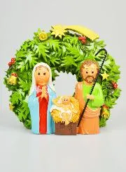 Weihnachtskranz Krippe zum Aufstellen – 15cm