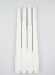 Set 4 Spitzkerzen 25cm - Weiß