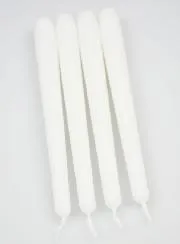 Set 4 Spitzkerzen 25cm - Weiß