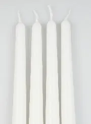 Set 4 Spitzkerzen 25cm - Weiß