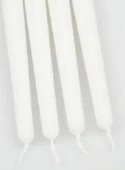 Set 4 Spitzkerzen 25cm - Weiß