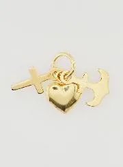 Anhänger aus 9 Karat Gold Anker Herz und Kreuz - 10mm