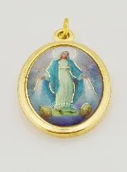 Farbige Medaille der Wunderbaren Muttergottes 22mm