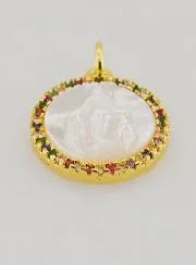 Medaille Wunderbare Madonna aus Perlmutt – 15mm