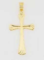 Anhänger Kreuz mit Rillen 22 mm – 9K Gold