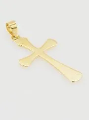 Anhänger Kreuz mit Rillen 22 mm – 9K Gold