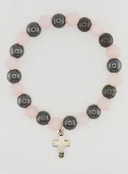 Edelstein Armband - Rosenquarz und Hämatit