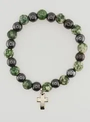 Edelstein Armband – Baumachat und Hämatit 8mm