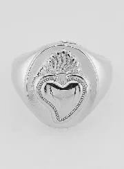 Verstellbarer Siegelring Ex Voto aus Silberfarbenem Messing