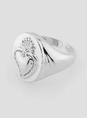 Verstellbarer Siegelring Ex Voto aus Silberfarbenem Messing