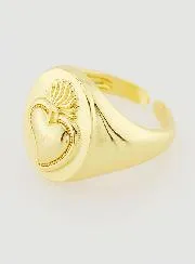 Siegelring Ex Voto aus Gold-Messing