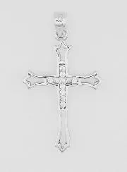 Anhänger Durchbrochenes Kreuz Silber und Zirkonia - 23mm
