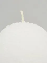 Deko Kerze Kugel mit Eiskristallen 8cm – Weiß