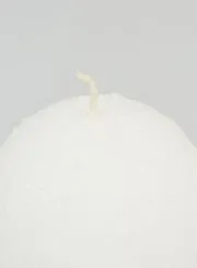 Weihnachtskerze Eis Kugel 8cm – Weiß