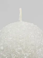 Deko Kerze Kugel mit Eiskristallen 8cm - Silber