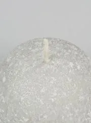 Deko Kerze Kugel mit Eiskristallen 8cm - Silber