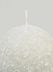 Weihnachtskerze Eis Kugel 8cm – Silber