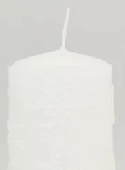 Weihnachtskerze Schneeflocken – Weiß