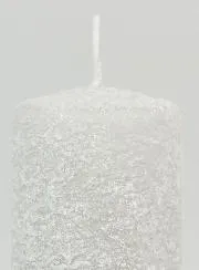Weihnachtskerze mit Frost-Effekt 10 cm – Silber