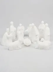Komplette Weihnachtskrippe aus Alabaster – 12 Teile