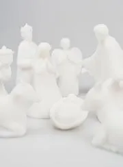Komplette Weihnachtskrippe aus Alabaster – 12 Teile