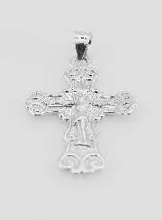 Anhänger Breites Kreuz mit Arabesken Silber - 20 mm