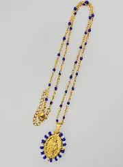 Wundertätige Medaille Blaue und Weiße Perlen + Kette mit Perlen