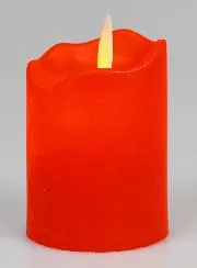 Elektrische Votivkerze mit Batterie – Rot