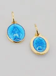 Milagrosa Medaille aus Vergoldetem Silber und Emaille - 13mm