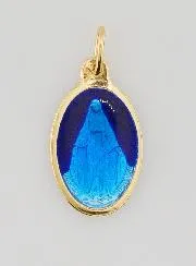 Wundertätige Medaille aus Vergoldetem Silber und Zweifarbigem Emaille - 17mm