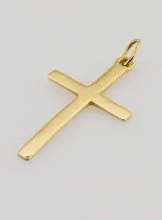 Anhänger Kreuz aus Goldfarbenem Edelstahl - 26mm